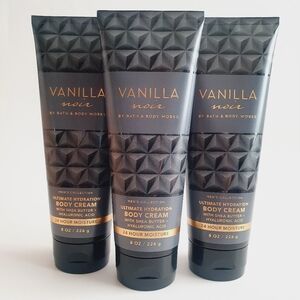 Bath & Body Works Vanilla Noir Men's 8 oz Ultimate Hydration Body Cream Set of 3
